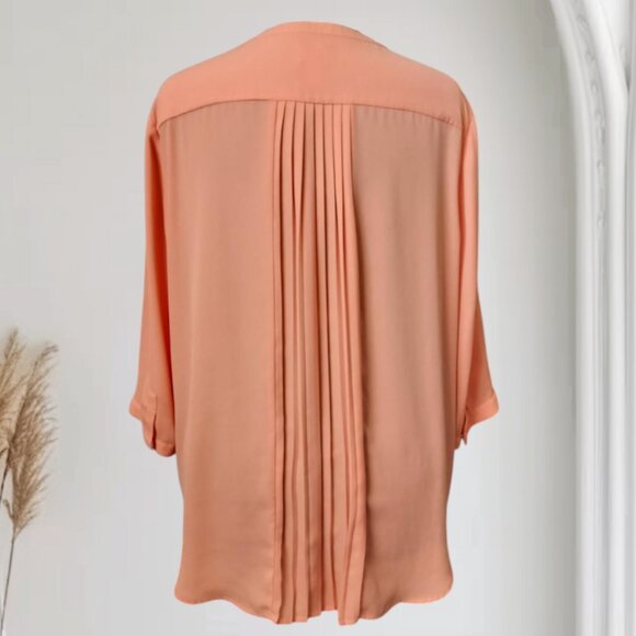 Chico's Orange V-Neck Blouse W/Embroidery Lace Accent Sz XXL/20 - Picture 5 of 9